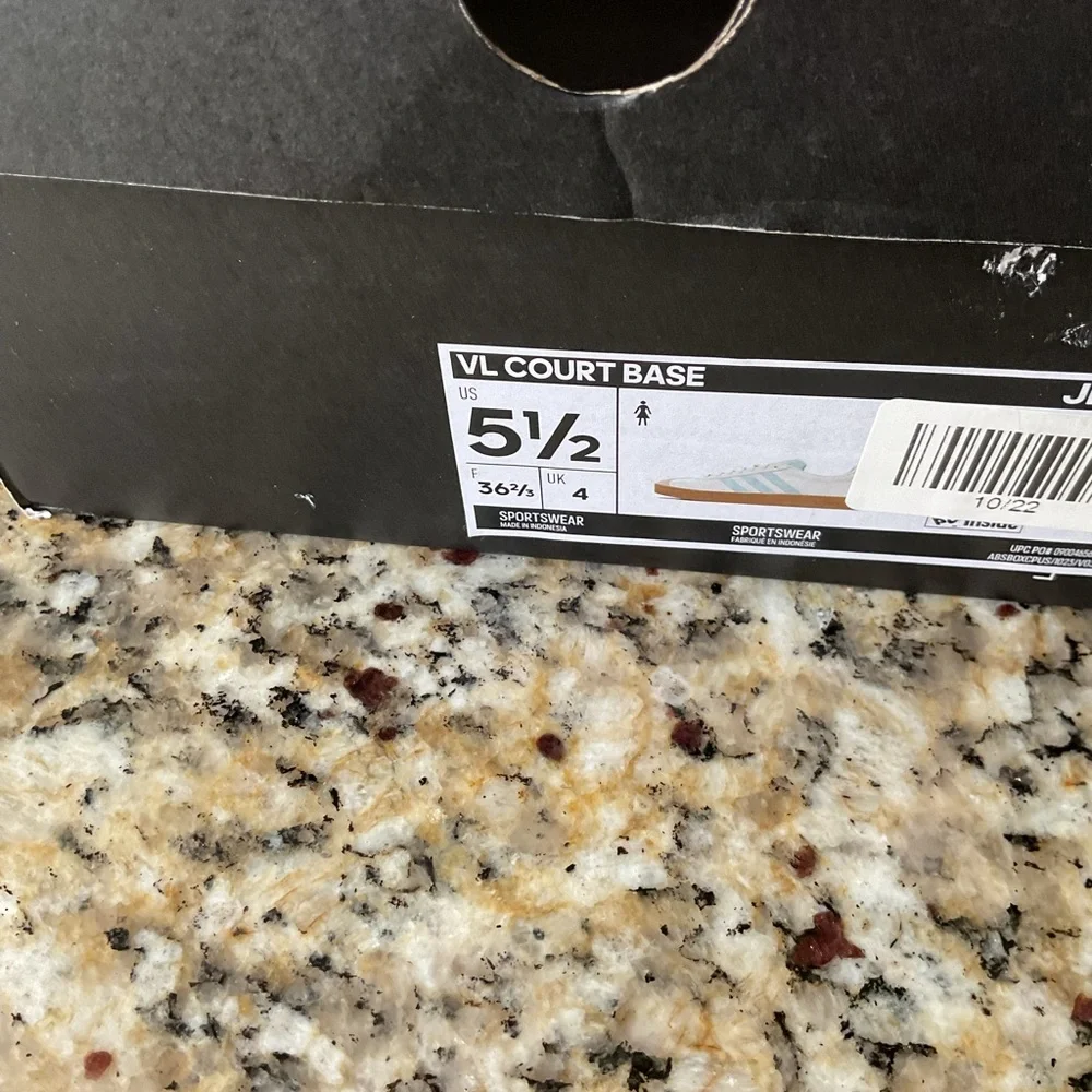 Adidas Teal and White VL Court 3.0 Shoes NWT - Picture 4 of 5